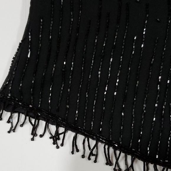 Vintage J Laxmi beaded top black Bugle beads Large - Picture 4 of 6